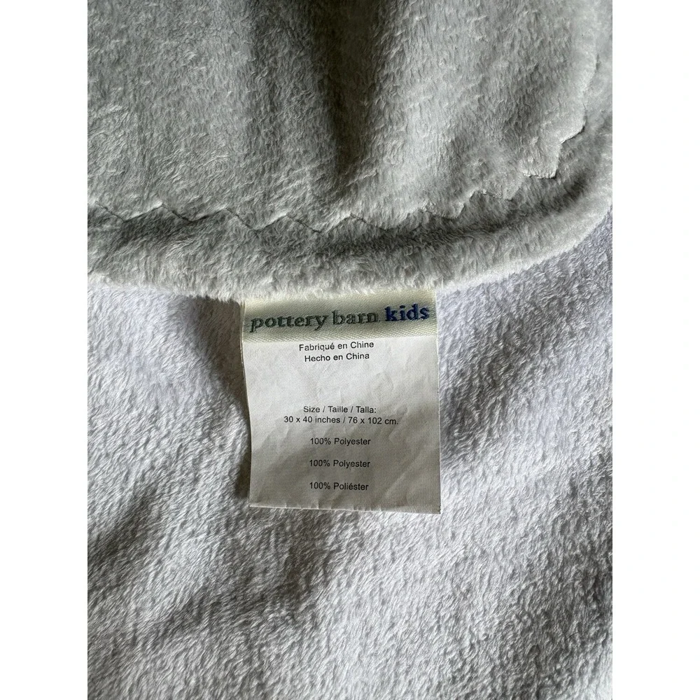 Pottery Barn Kids Gray White Reversible Soft Plush 30x40